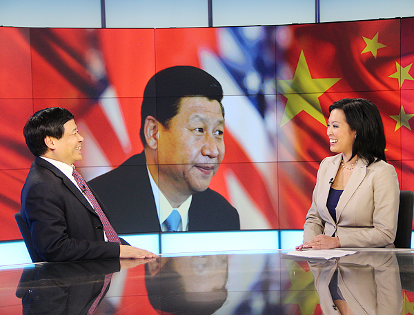 朱光耀在习近平副主席访美期间接受中央电视台